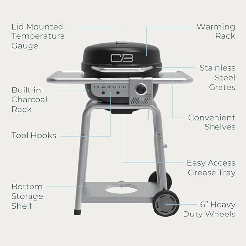 Charbroil Bistro Pro™ Gas Grill for Small Spaces and Patios, Black