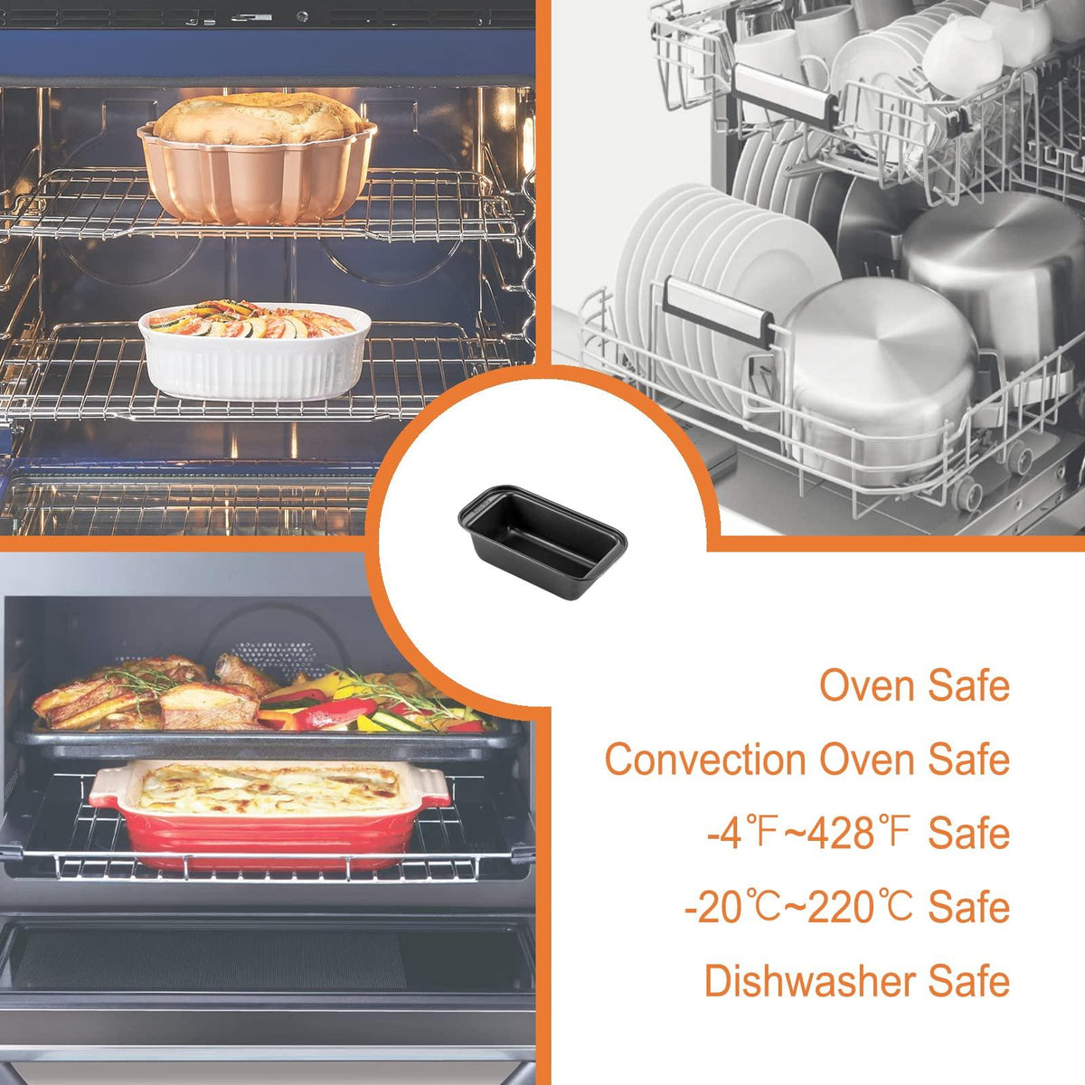 CHEFMADE Bread Loaf Pan, Nonstick Meatloaf Small Pan, 3.1" x 5.8", Set of 2