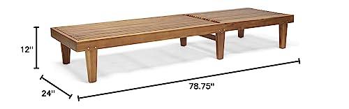 Christopher Knight Home Addisyn Outdoor Wooden Chaise Lounge, Teak Finish