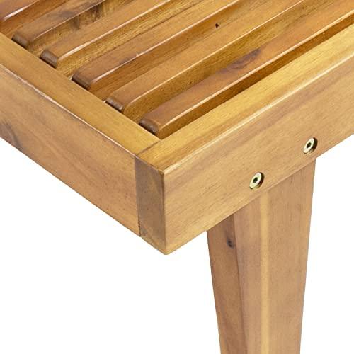 Christopher Knight Home Addisyn Outdoor Wooden Chaise Lounge, Teak Finish