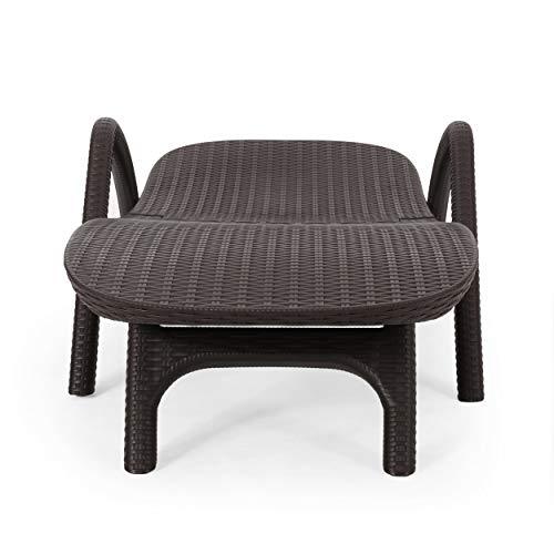 Christopher Knight Home Blanche Outdoor Faux Wicker Chaise Lounge, Dark Brown