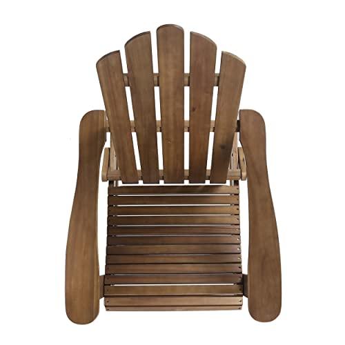 Christopher Knight Home Cara Outdoor Adirondack Acacia Wood Rocking Chair, Dark Brown Finish