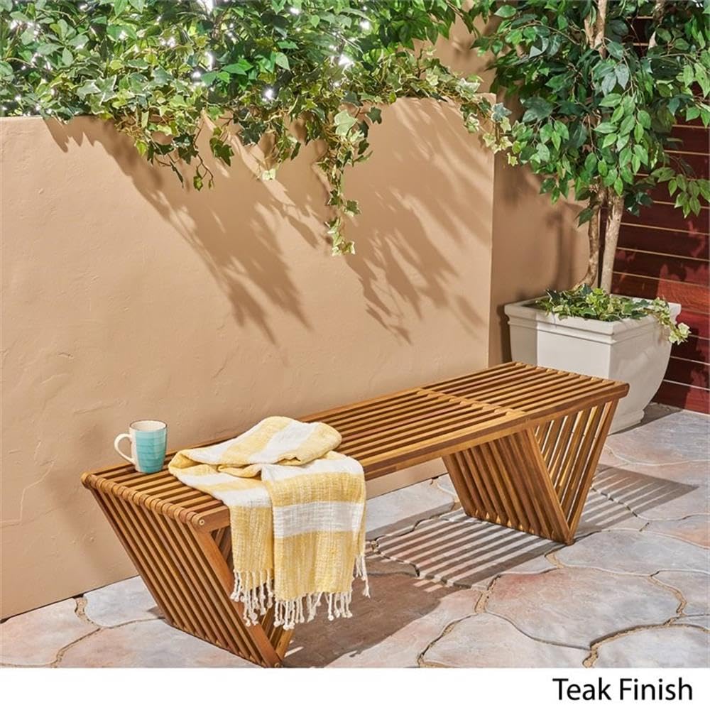 Christopher Knight Home Esme Outdoor Acacia Wood Bench, Teak Finish