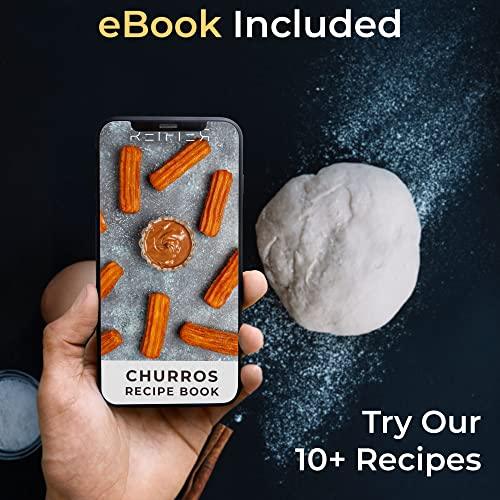 Churrera Churro Maker Machine - Free Recipe eBook Included - 8 Interchangeable Discs - Churros Maker Machine - Cookie Machine