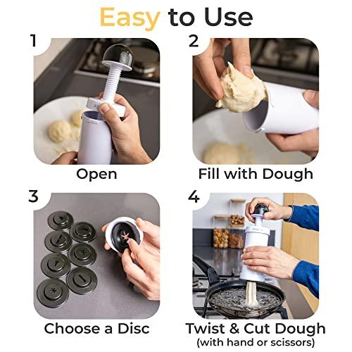 Churrera Churro Maker Machine - Free Recipe eBook Included - 8 Interchangeable Discs - Churros Maker Machine - Cookie Machine
