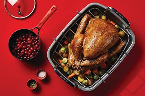 Circulon Nonstick Roasting Pan / Roaster with Rack - 17 Inch x 13 Inch, Gray