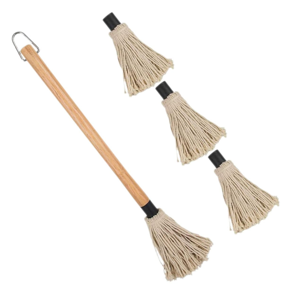 CIYODO Bbq Basting Mop Set 3 Piece Cotton Grill Brush for Bbq Sauce Oil Brush Basting Mop for Grilling