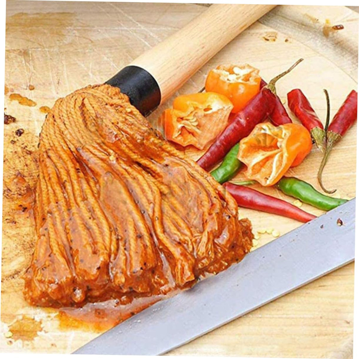CIYODO Bbq Basting Mop Set 3 Piece Cotton Grill Brush for Bbq Sauce Oil Brush Basting Mop for Grilling