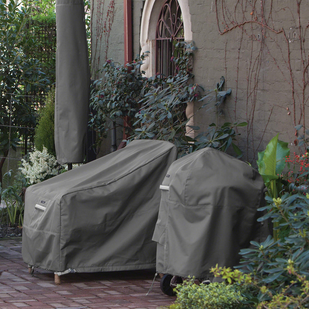 Classic Accessories Ravenna Water-Resistant 32 Inch Built-In BBQ Grill Top Cover, Taupe, Grill Cover, Grill Cover for Outdoor Grill, BBQ Cover