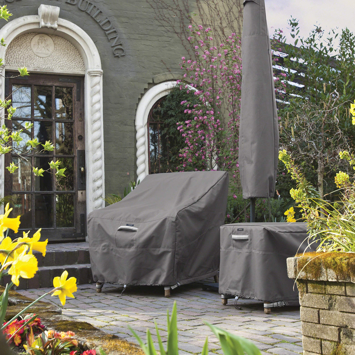 Classic Accessories Ravenna Water-Resistant 32 Inch Built-In BBQ Grill Top Cover, Taupe, Grill Cover, Grill Cover for Outdoor Grill, BBQ Cover