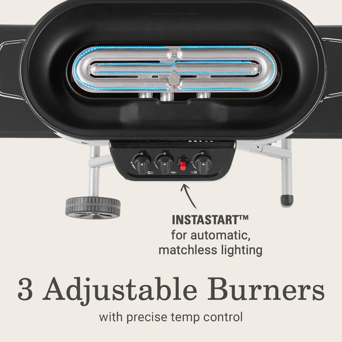 Coleman Roadtrip 285 Portable Stand-Up Propane Grill, Gas Grill with 3 Adjustable Burners & Instastart Push-Button Ignition; Great for Camping, Tailgating, BBQ, Parties, Backyard, Patio & More