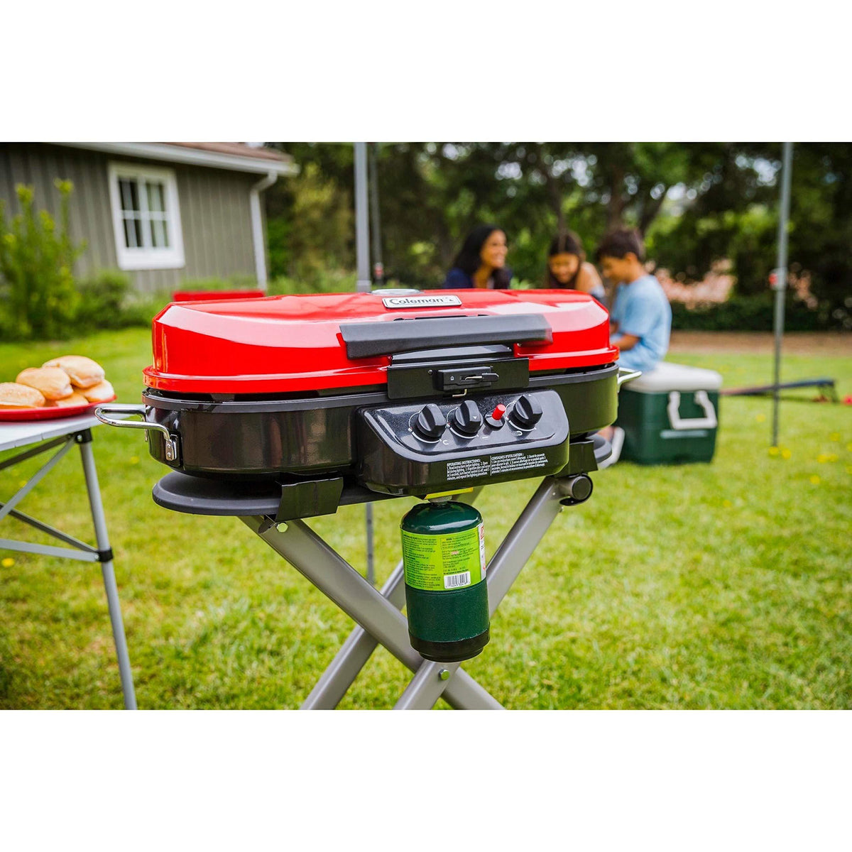 Coleman Roadtrip 285 Portable Stand-Up Propane Grill, Gas Grill with 3 Adjustable Burners & Instastart Push-Button Ignition; Great for Camping, Tailgating, BBQ, Parties, Backyard, Patio & More
