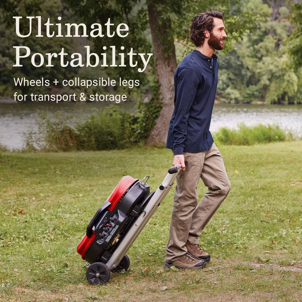 Coleman Roadtrip 285 Portable Stand-Up Propane Grill, Gas Grill with 3 Adjustable Burners & Instastart Push-Button Ignition; Great for Camping, Tailgating, BBQ, Parties, Backyard, Patio & More