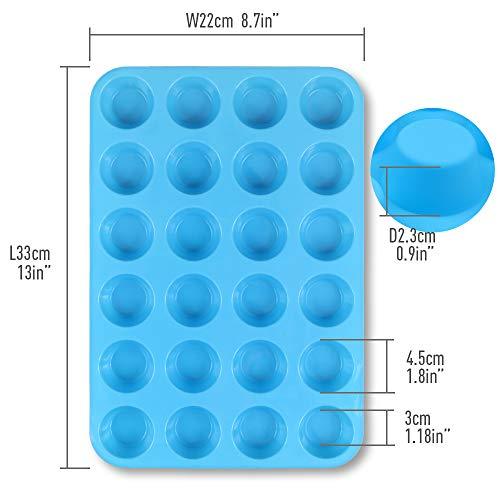 Cozihom Silicone Muffin Pan, Cupcake Pan, 24 Cups, Food Grade Egg Muffin Baking Silicone Molds, Non-stick, 3 Pcs