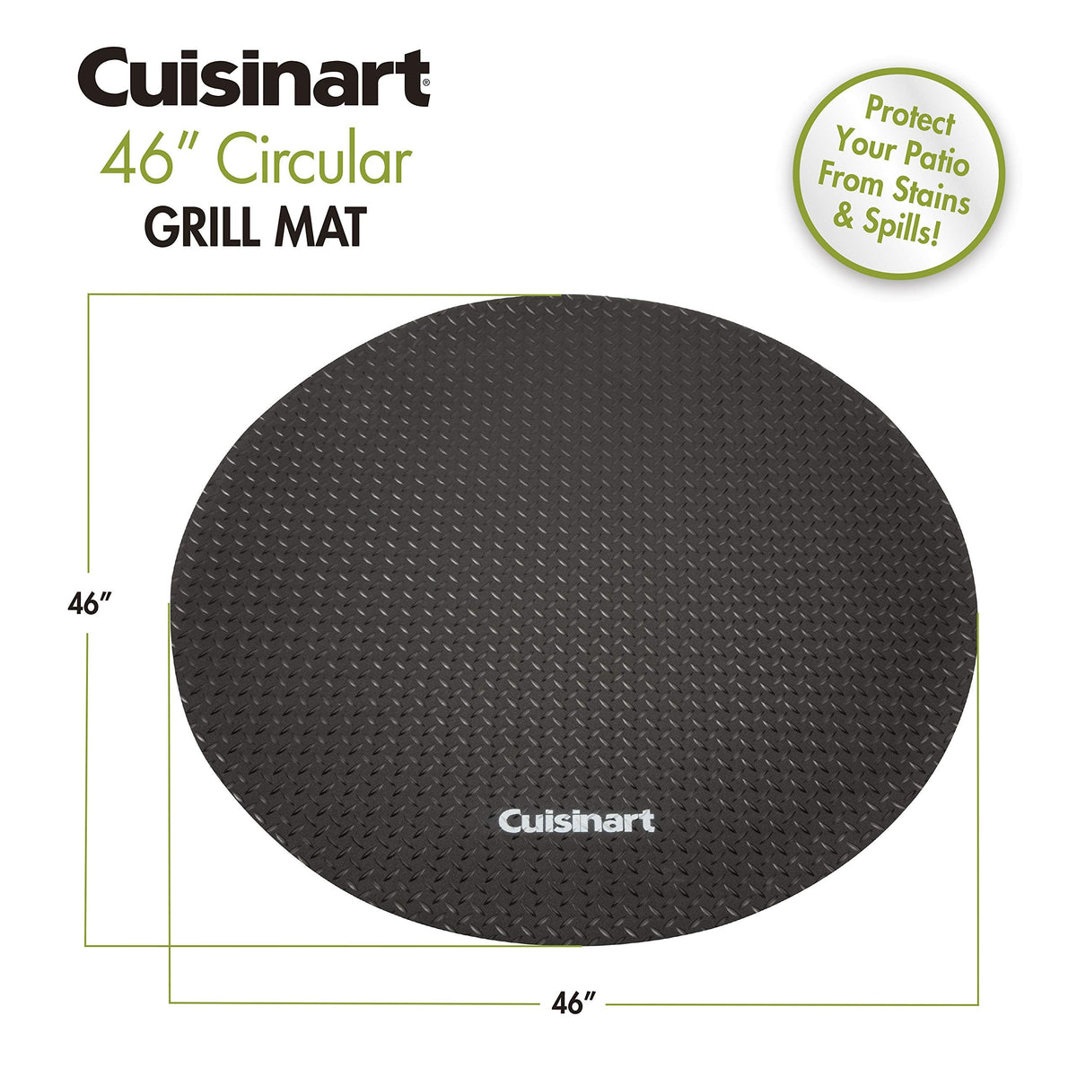 Cuisinart CGMT-046, 46" Circular Grill Mat, Mat-46, Black