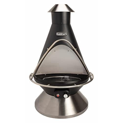 Cuisinart COH-600 Chimenea Propane Fire Pit, Patio Heater with Tip-Over Safety Switch, 8 lbs. Lava Rocks Included, 31" x 31" x 48"