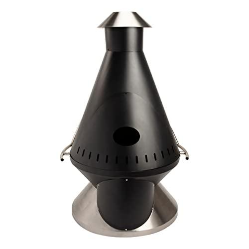 Cuisinart COH-600 Chimenea Propane Fire Pit, Patio Heater with Tip-Over Safety Switch, 8 lbs. Lava Rocks Included, 31" x 31" x 48"