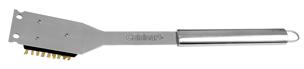 Cuisinart Stainless Steel 16.5" Long Handle Grill Cleaner Brush and Scraper for BBQ, Griddle, Grills, Cookout Tool, Outdoor Grill Brush