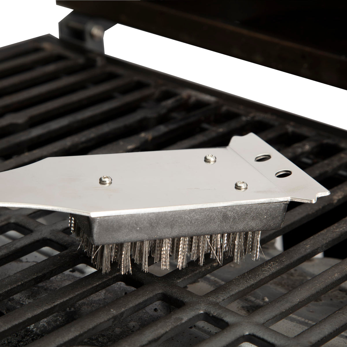 Cuisinart Stainless Steel 16.5" Long Handle Grill Cleaner Brush and Scraper for BBQ, Griddle, Grills, Cookout Tool, Outdoor Grill Brush