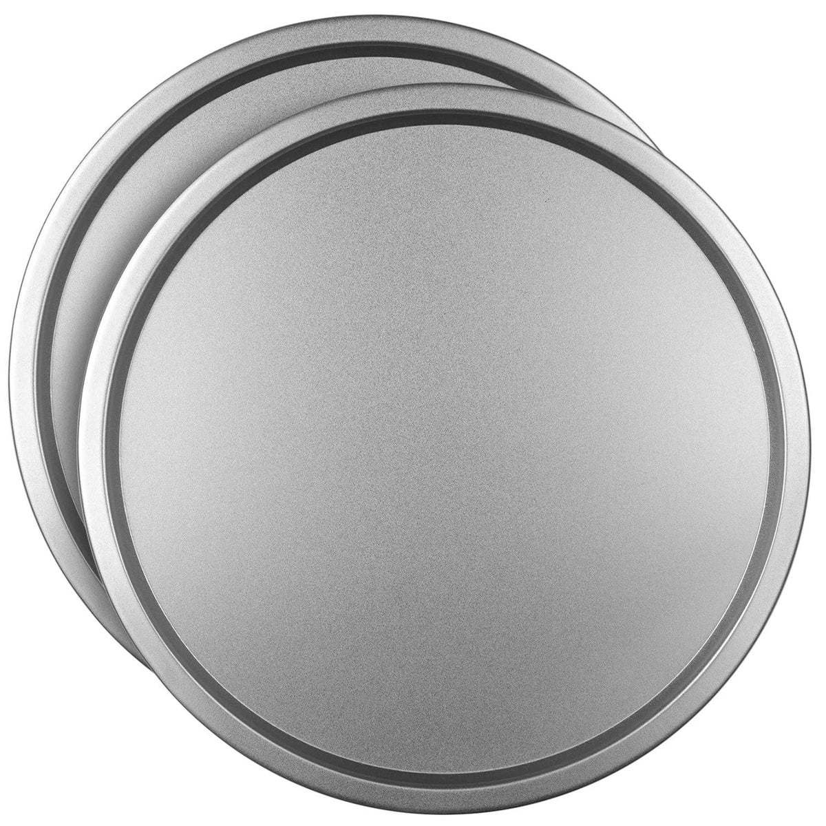 DecorRack 2 Serving Trays, 13 Inch Pizza Pans (Standard Aluminum)