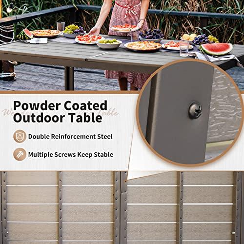 Devoko Patio Dining Table for 6 Outdoor Patio Table 59" x 35" Weather-Resistant Rectangular Table for Deck, Garden, Backyard