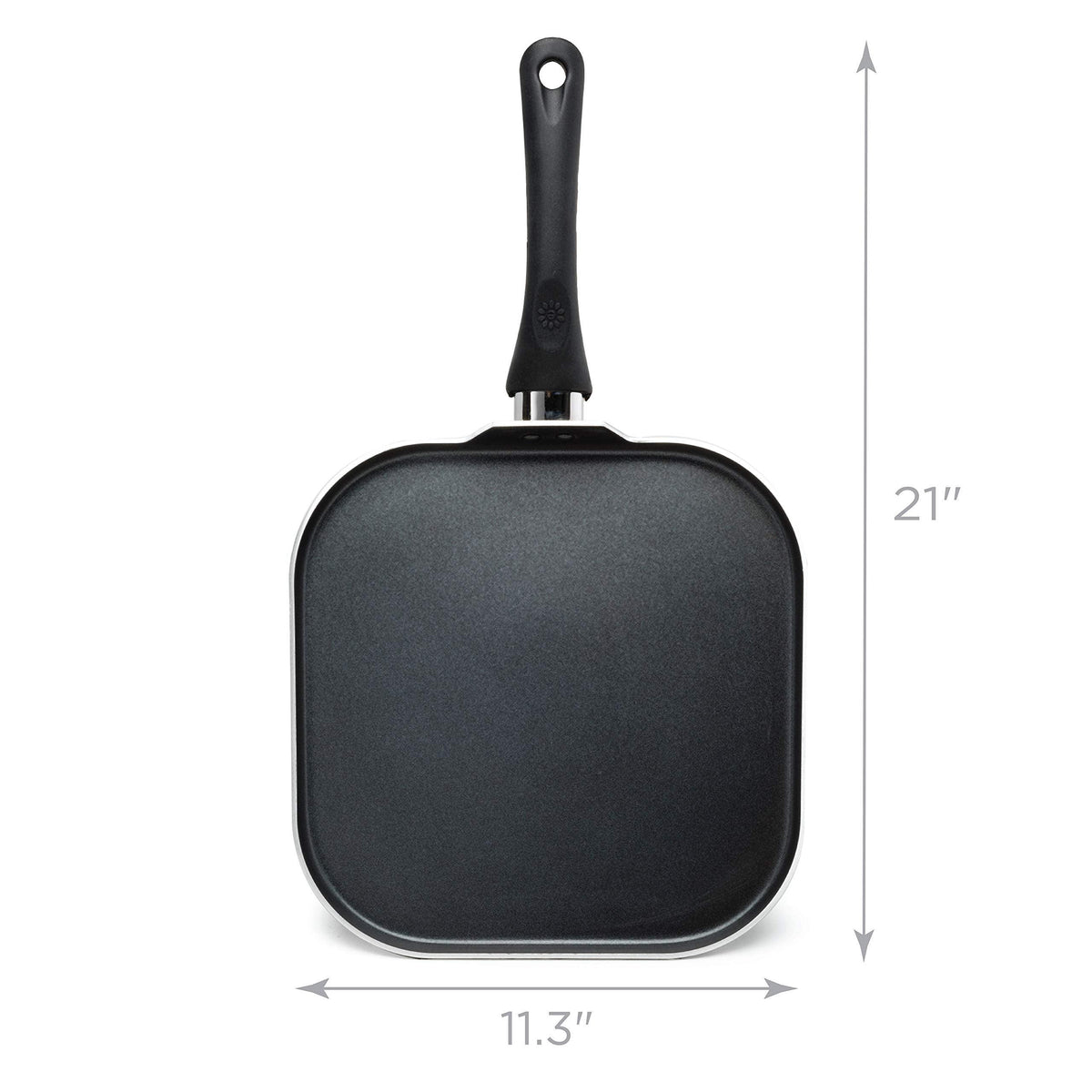 Ecolution Easy to Clean, Comfortable Handle, Even Heating, Dishwasher Safe Pots and Pans, 11-Inch Griddle, Black