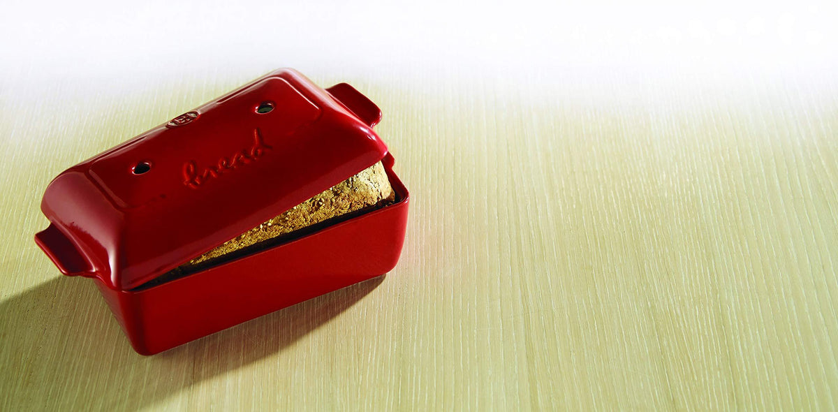 Emile Henry Burgundy Bread Loaf Baker, 11.02 x 5.12 x 4.72in