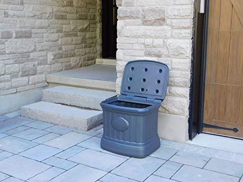 FCMP Outdoor All Weather Outdoor Salt and Sand Storage Bin, Granite Grey