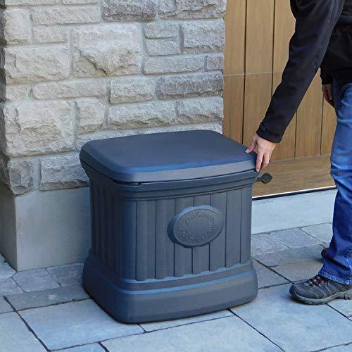 FCMP Outdoor All Weather Outdoor Salt and Sand Storage Bin, Granite Grey