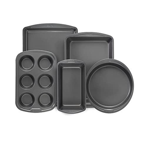 GoodCook Everyday Nonstick Steel 5pc Bakeware Set, Gray