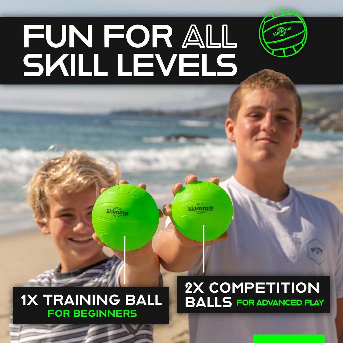 GoSports Slammo Game Set (Includes 3 Balls, Carrying Case and Rules) - Outdoor Lawn, Beach & Tailgating Roundnet Game for Kids, Teens & Adults