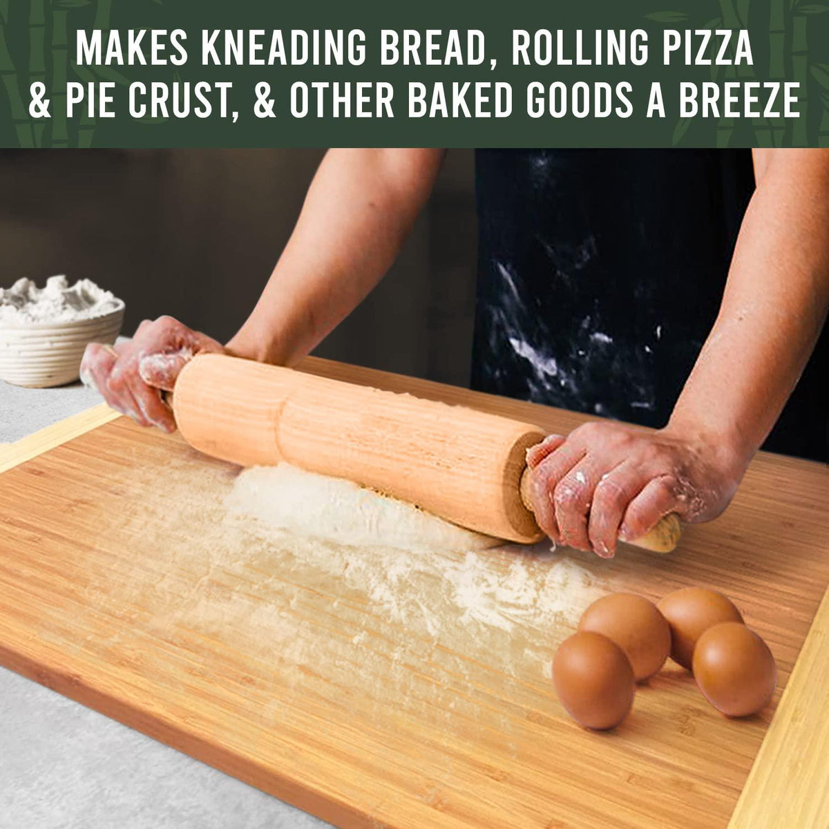 GREENER CHEF 30 Inch 3XL Extra Large Cutting Board with Lifetime Replacements - Oversized Bamboo Stove Top Cover Noodle Board - Wooden Meat Cutting Board - Turkey Carving Board - Charcuterie Board