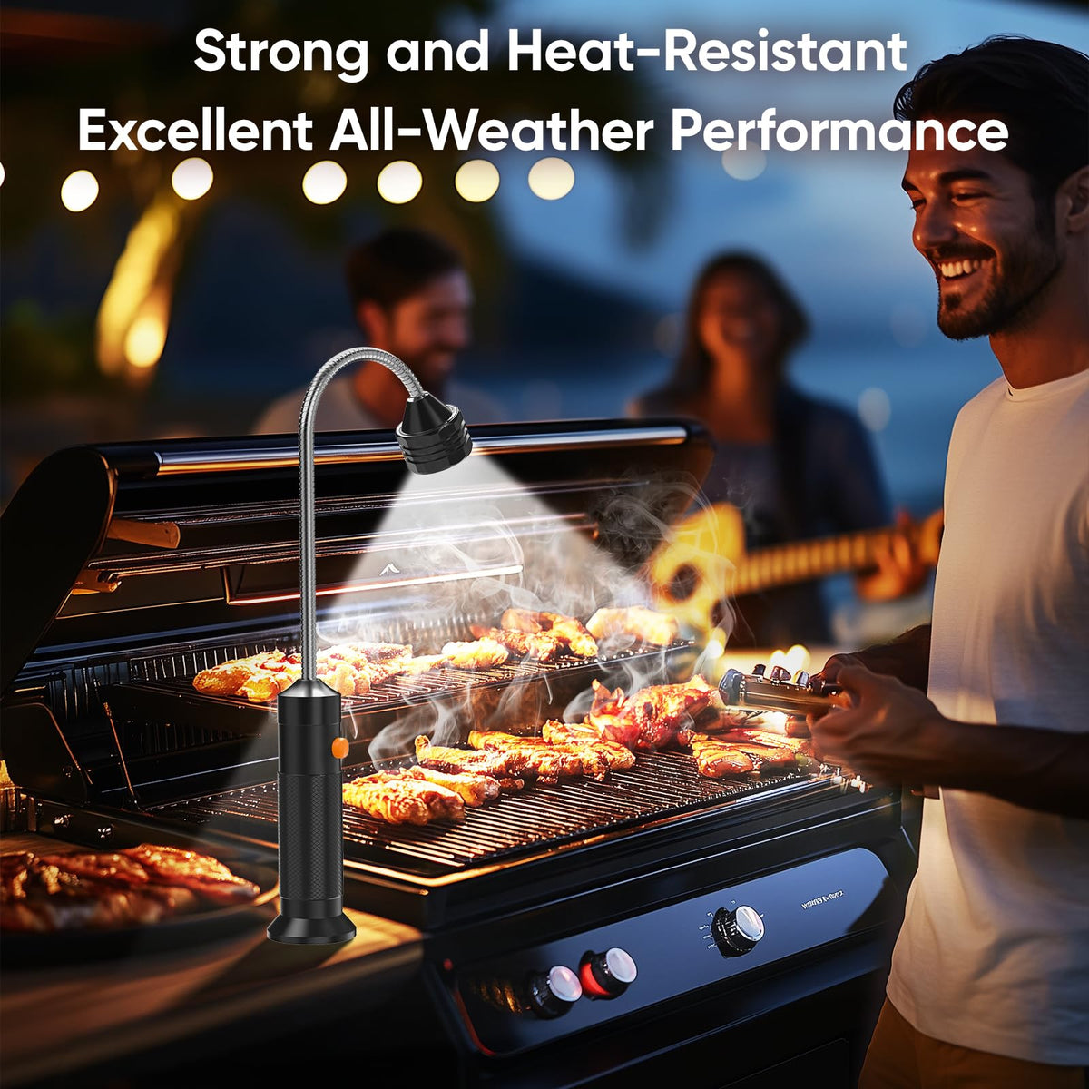 Grill Light BBQ Grilling Accessories: 2025 Unique Dad Gifts for Fathers Day from Wife Daughter - Cool Gifts for Men Husband Grandpa - Outdoor Bright Magnetic LED Light Smoker Accessories Tools 2 Pack