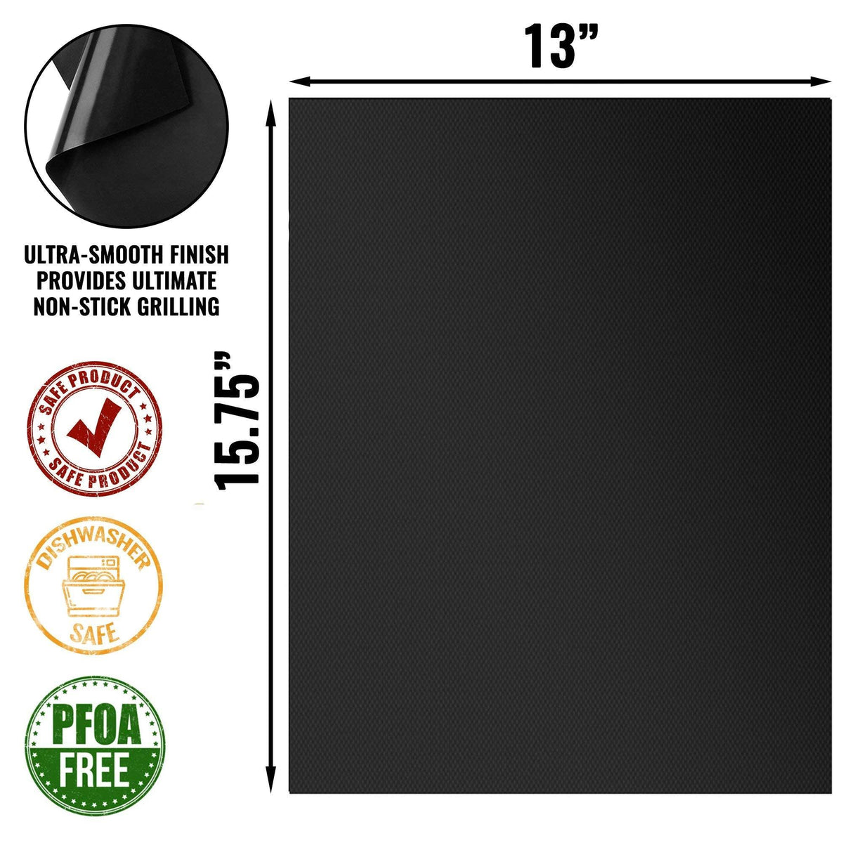 Grillaholics Heavy Duty Grill Mats - Set of 2 BBQ Mats Built to Last - Make Grilling Easier & Keep Grates Looking New - The Perfect Grilling Gift