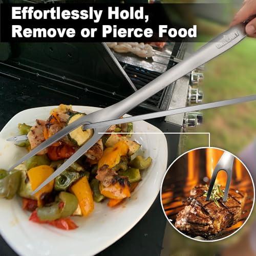 GRILLART BBQ Tools Grill Tools Set - 18Inch Grilling Tools BBQ Set - Grill Accessories w/BBQ Tongs, Spatula, Fork, Brush - Stainless Grill Kit Grilling Set - Gift Ideas BBQ Accessories, Gifts for Men