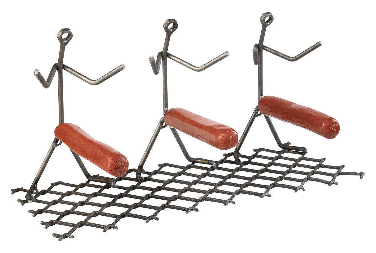 GUTE Hot Dog Roaster Stainless Steel Three Man Stick Figure Griller Funny Barbeque BBQ Grilling Gifts, Dad Gifts, Men Novelty Hotdog - Great for Parties, Birthdays, Tailgates!