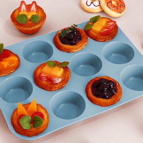 Hansanti 7in1 Silicone Bakeware Baking Set, Kitchen Bake Pans Molds Tray for Oven with BPA Free Round/Square Cake Pan, Loaf Pan, Muffin Pan for Bread Pizza Cheesecake Cupcake Pie Desserts