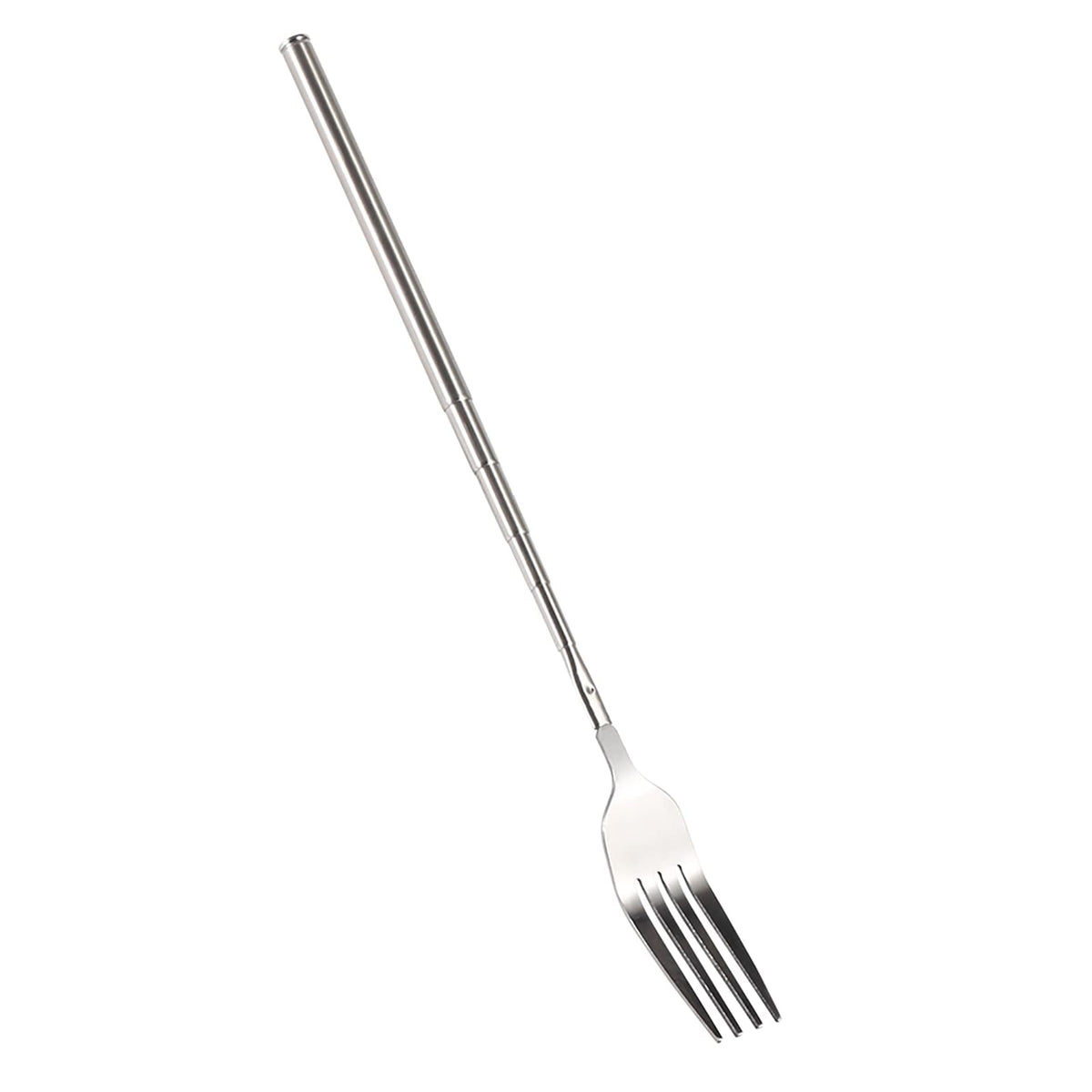 Haosie Extendable Fork, 8.7 to 25.4 Inch Long Handle Fork, Extra Long Fork, Telescopic BBQ Fork, Stainless Steel Dinner Fork, Fruit Dessert Fork Long Handle Cutlery Stainless Steel Tableware（1pcs）