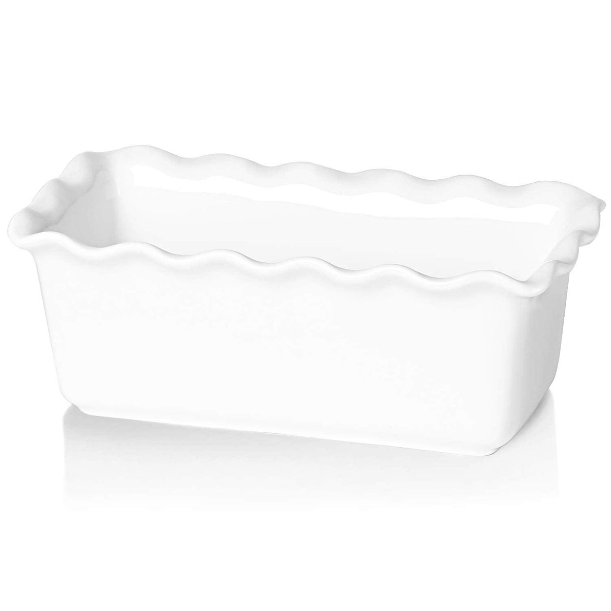 HAOTOP Porcelain Nonstick Baking Bread Loaf Pan, 8.5 x 5 Inch, White