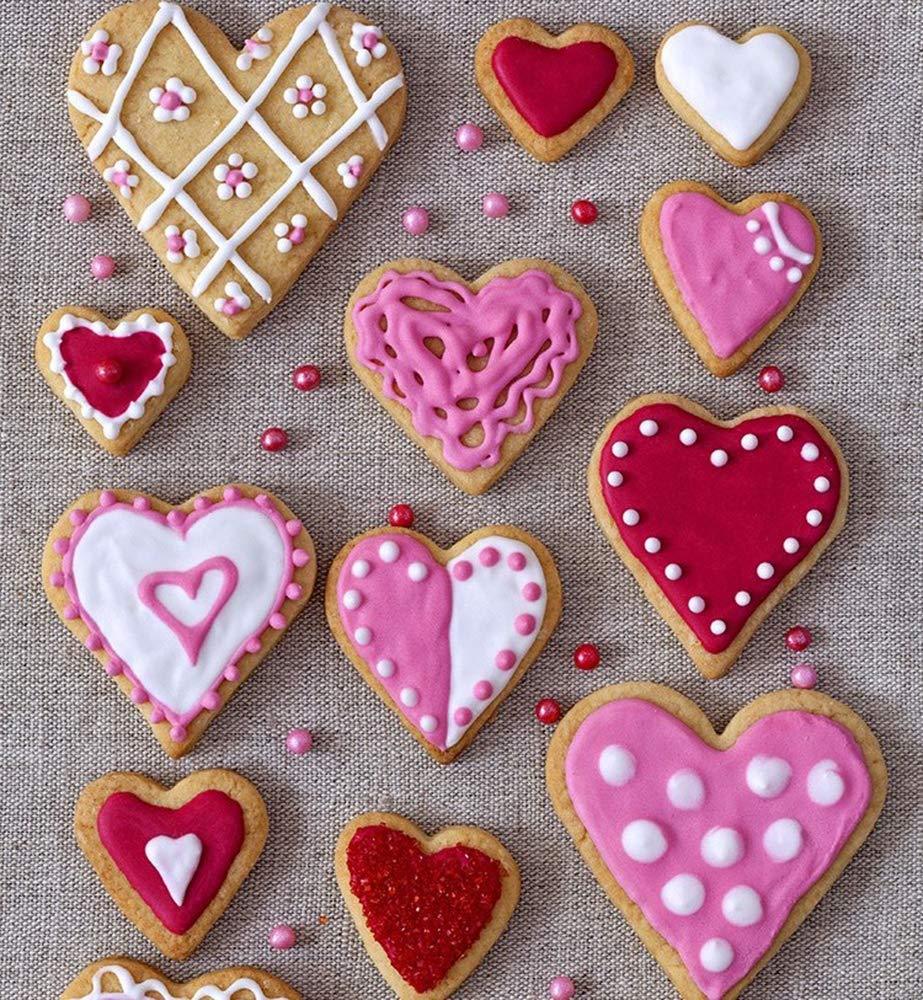 Heart Cookie Cutter Set - 6 Piece - 3 4/5", 3 1/5", 2 4/5", 2 3/5", 2 1/5", 1 4/5" - Heart Shaped Cookie Cutters, Stainless Steel Biscuit Pastry Cutters