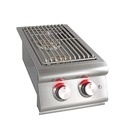 Heavy-Duty Stainless Steel Outdoor | Blaze Double Side Burner Propane LP Grill Barbeque | LED Lights Thermometer | Best Of Backyard For Grilling Masters | BLZ-SB2LTE-LP