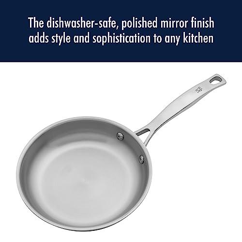 HENCKELS Clad H3 8-inch Induction Frying Pan with Lid, Stainless Steel, Durable and Easy to clean