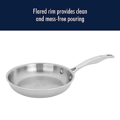 HENCKELS Clad H3 8-inch Induction Frying Pan with Lid, Stainless Steel, Durable and Easy to clean