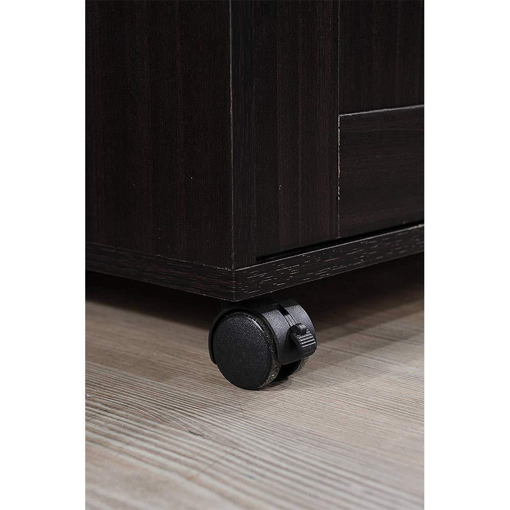 Hodedah Kitchen Island with Spice Rack, Towel Rack & Drawer, Chocolate with Grey Top