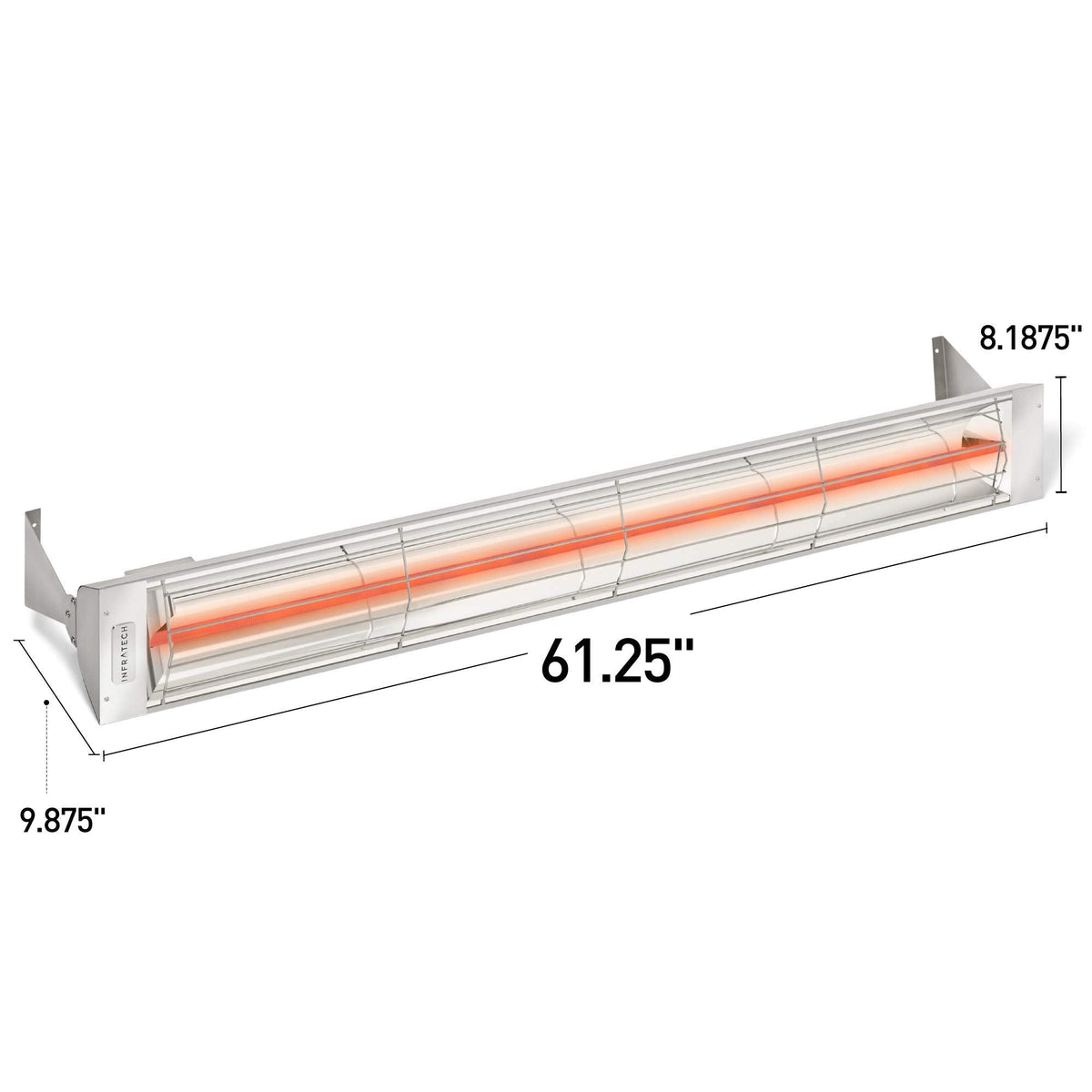 Infratech W-3024 SS Stainless Steel 61.25” Single Element Fixture 3000 Watt, 240 Volt, Stainless Steel