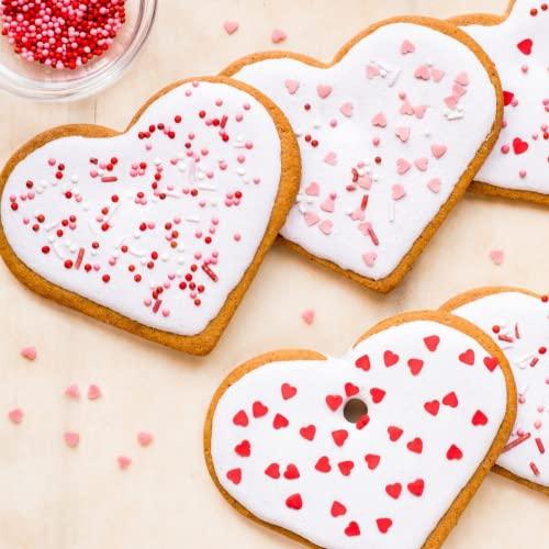 JOB JOL Cookie Cutters 6 PCS, Heart Cookie Cutters, 2'' to 4'', for Valentine's Day