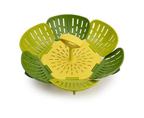 Joseph Joseph Bloom Folding Steamer Basket for Vegetables, compact storage - Green