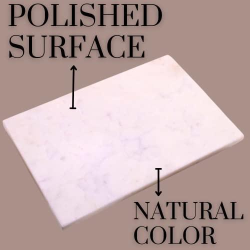 KC KULLICRAFT Home Basics Multi-Purpose Pastry Marble Tray Cutting Board Slab With Non-Slip Feet For Stability & Scratch Protection For Countertop. Easy To Clean,Trivet (8x12)