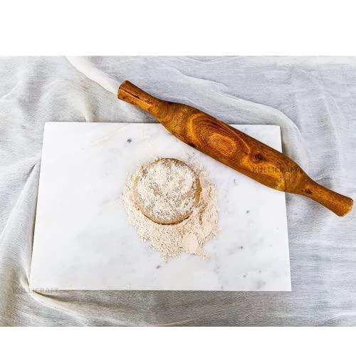 KC KULLICRAFT Home Basics Multi-Purpose Pastry Marble Tray Cutting Board Slab With Non-Slip Feet For Stability & Scratch Protection For Countertop. Easy To Clean,Trivet (8x12)