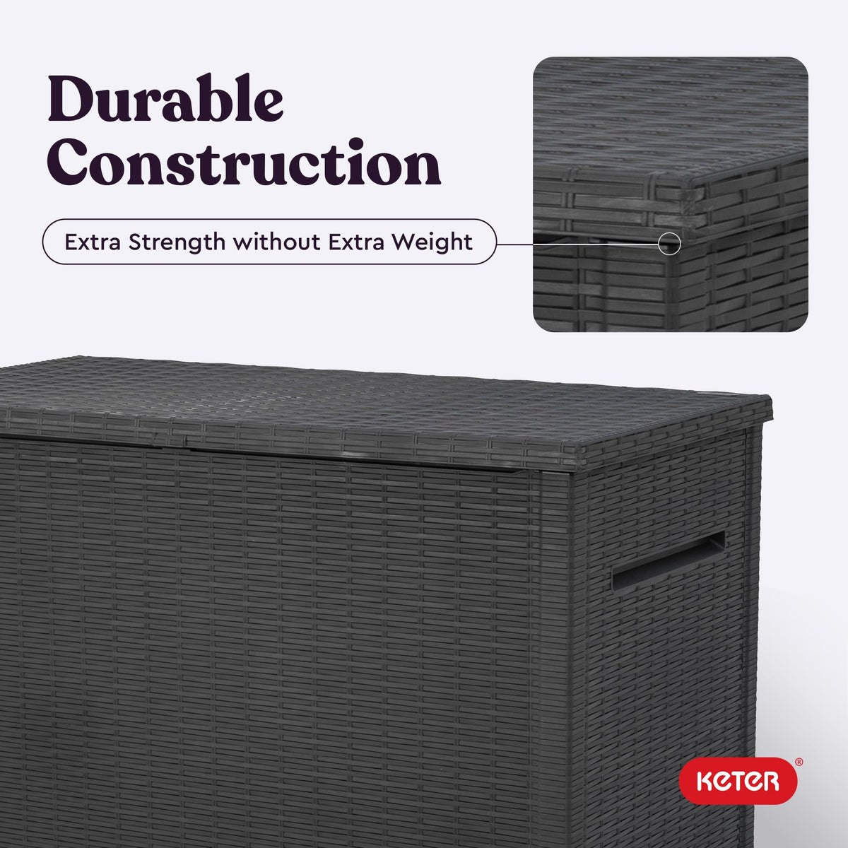 Keter Java XXL 230 Gallon Resin Large Outdoor Storage Box for Patio Storage Box, Outdoor Cushions, Garden Tools and Pool Floats, Dark Grey
